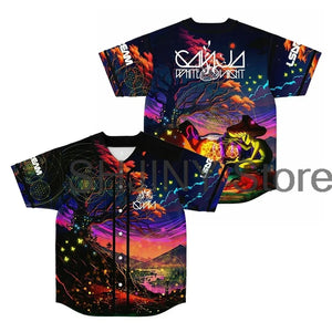 GWN Short Sleeve Rave Jersey featuring bold graphics and the GWN logo, perfect for EDM festivals, raves, and music events. Stylish and breathable festival apparel