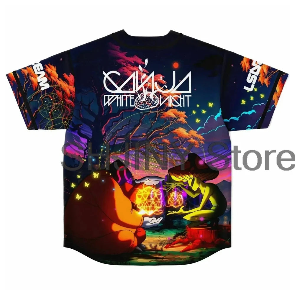 GWN Short Sleeve Rave Jersey featuring bold graphics and the GWN logo, perfect for EDM festivals, raves, and music events. Stylish and breathable festival apparel