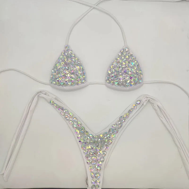 Exquisite Rhinestone Bikini Set