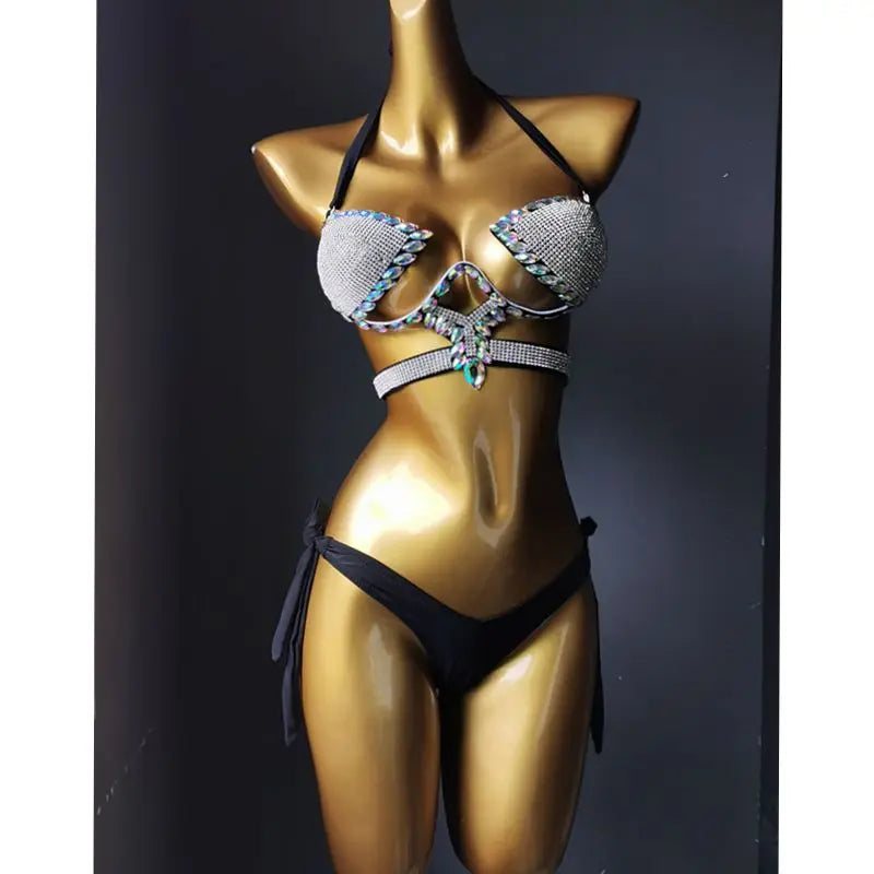 Exquisite Rhinestone Bikini Set