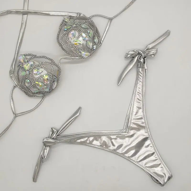 Opulent Oasis: Luxury Rhinestone Bikini