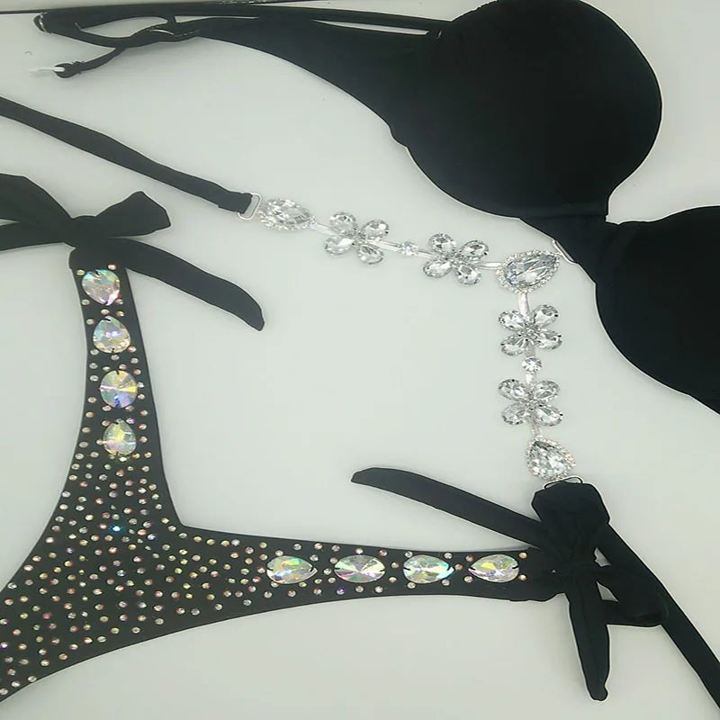 Sparkling Sands  Luxury Rhinestone Bikini Set