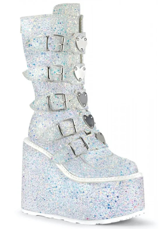 Platform Chunky White Rave Boots