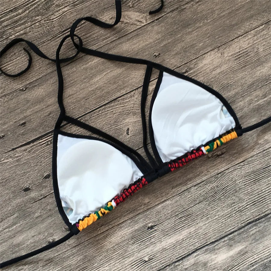 High Waisted Boho Push Up Bikini