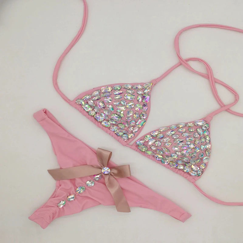 Exquisite Rhinestone Bikini Set