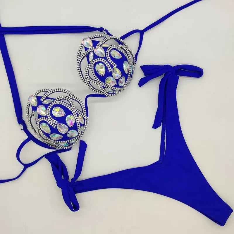 Exquisite Rhinestone Bikini Set