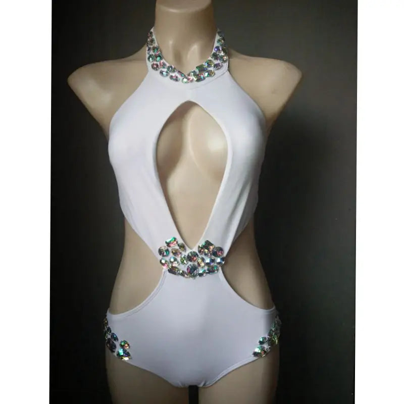 Elegant goddess Rhinestone Bodysuit