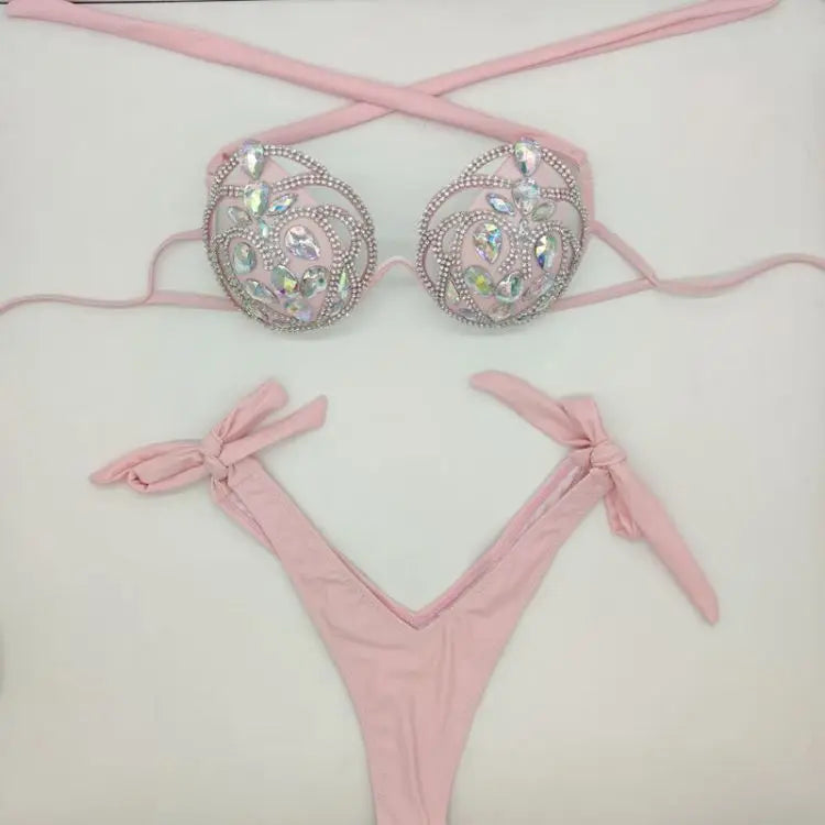 Opulent Oasis: Luxury Rhinestone Bikini