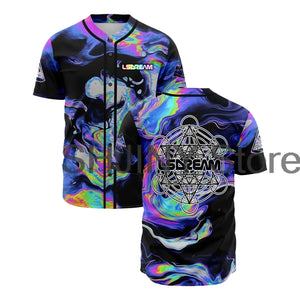 LSDream Short Sleeve Rave Jersey featuring vibrant design, perfect for festivals, EDM events, and raving. Stylish, breathable, and comfortable festival apparel.