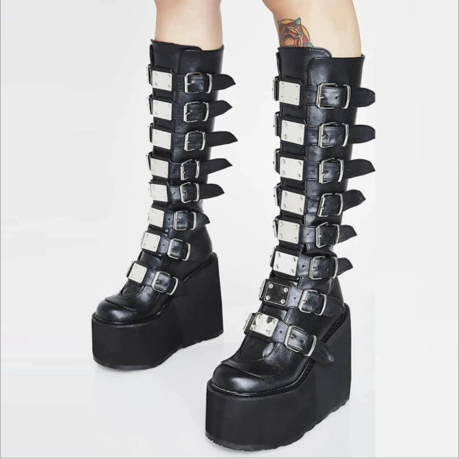 Goth Queen Platform Rave Boots