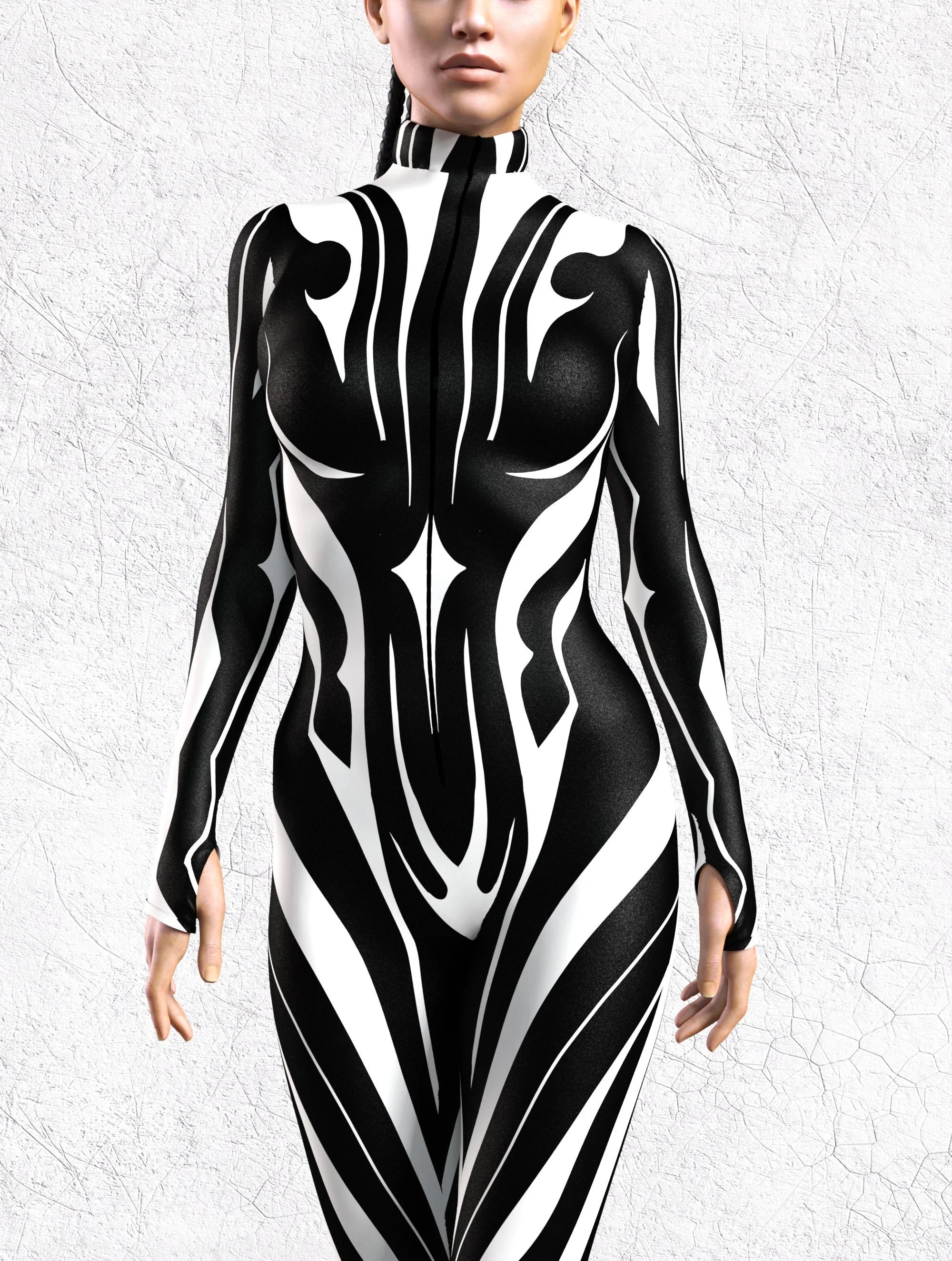 Vivid-Vortex Full-Body Rave Bodysuit