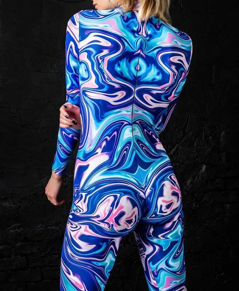 Mirage-Morph Full-Body Rave Bodysuit