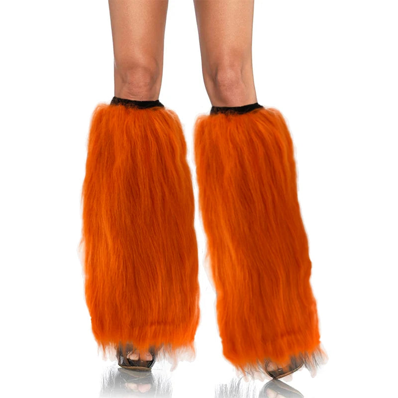 Orange Faux Fur Rave Fluffies