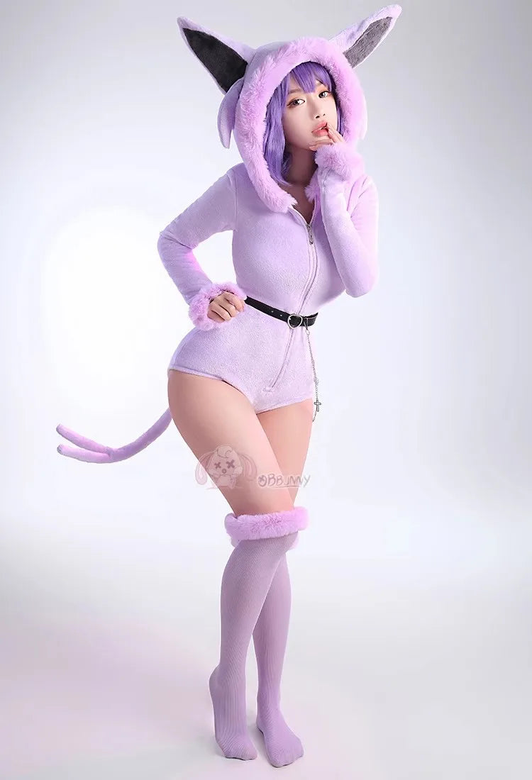 Espeon Plush Hooded Rave Romper