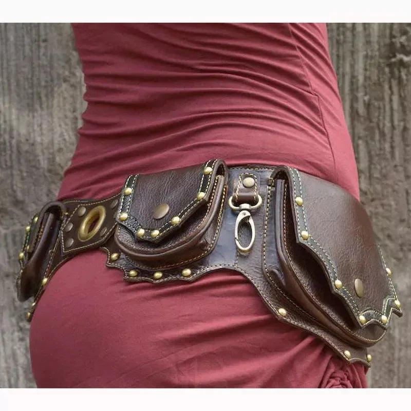 Medieval Steampunk Leather Utility Belt