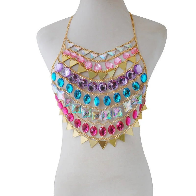 Boho Acrylic Crystal Festival Top