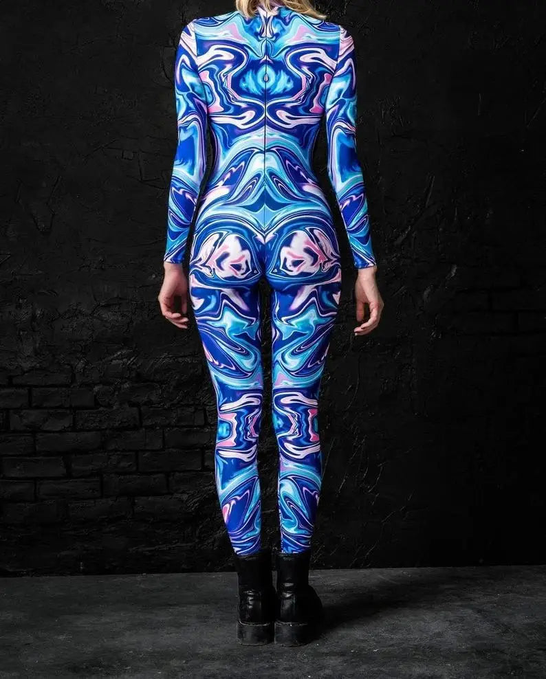 Mirage-Morph Full-Body Rave Bodysuit