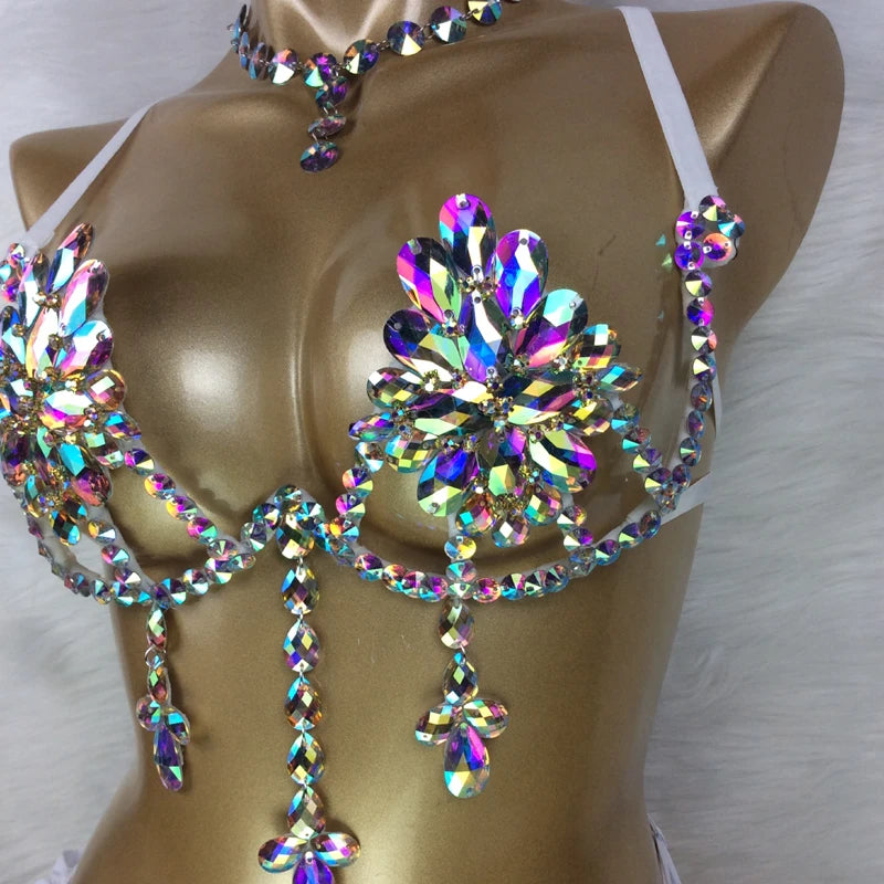 Electric Daisy Carnival Rhinestone Wire Bra