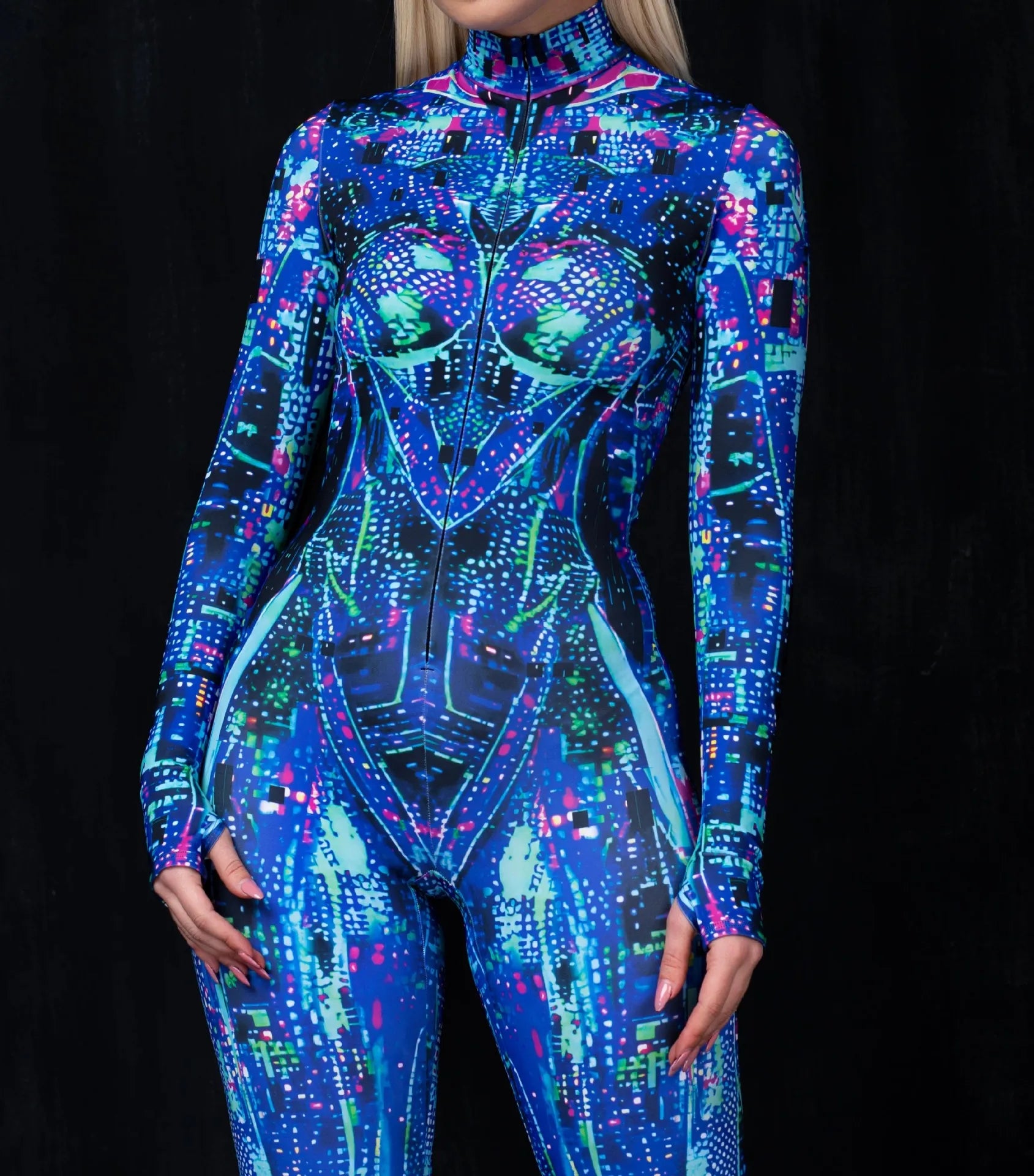 Tech Tide Full-Body Rave Bodysuit