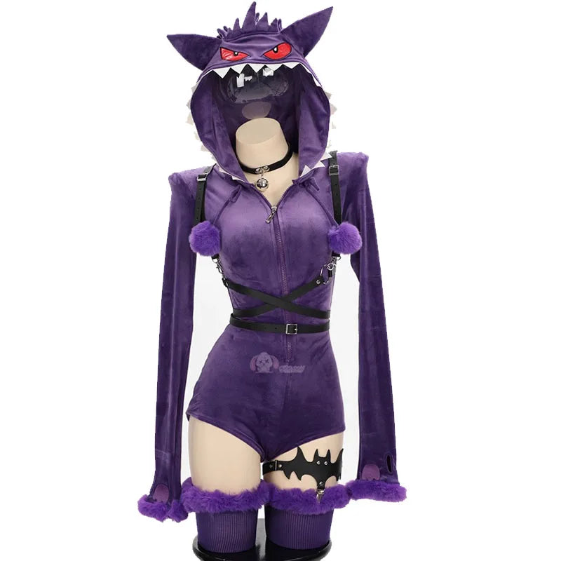 Gengar Plush Hooded Rave Romper 