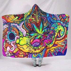 Abstract Trippy Hooded Blanket