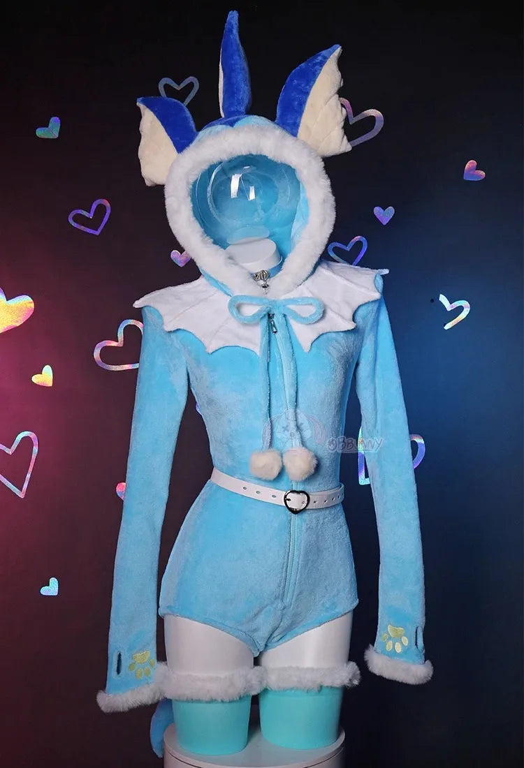 Vaporeon Plush Hooded Rave Romper