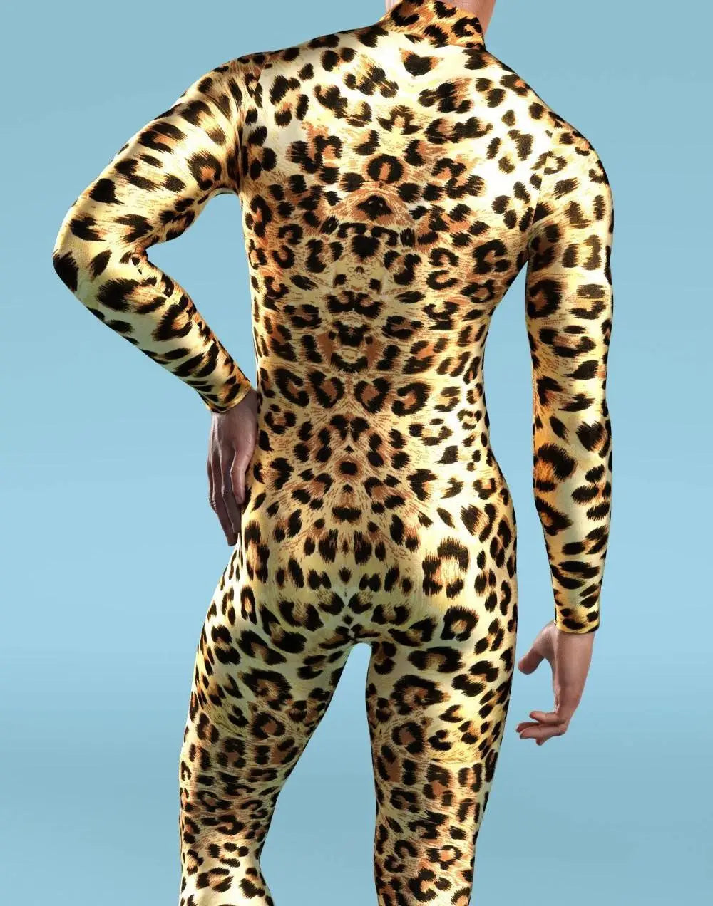 Leopard-Luxe Full-Body Rave Bodysuit Mens