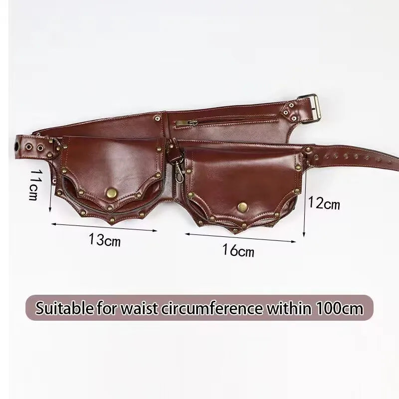 Medieval Steampunk Leather Utility Belt