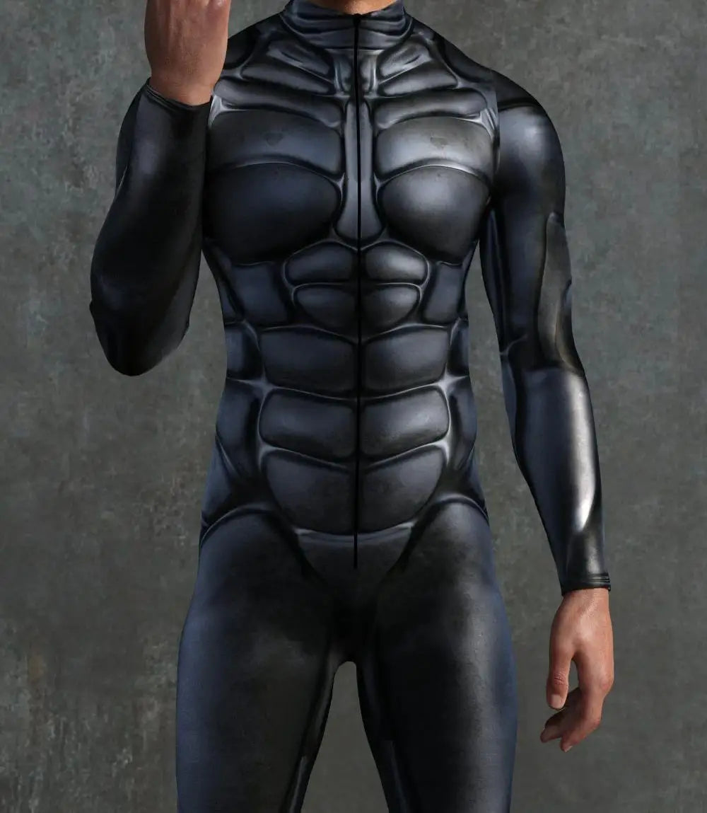 Mens Front Zip Full BodySuit for Music Festivals and Cosplay