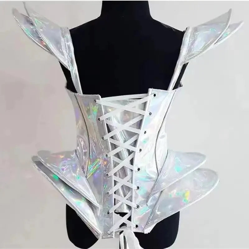 White Holographic Handmade Bodysuit