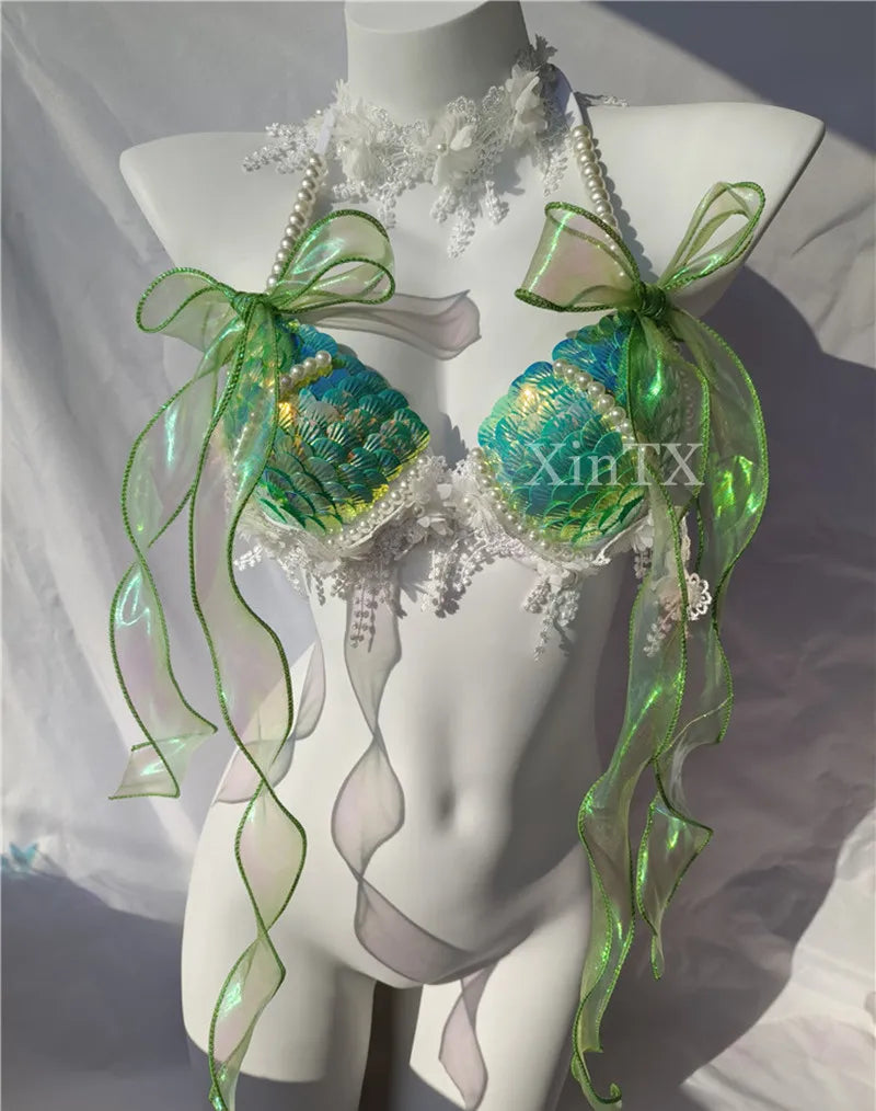 Sexy Sequin Sea Siren Bra