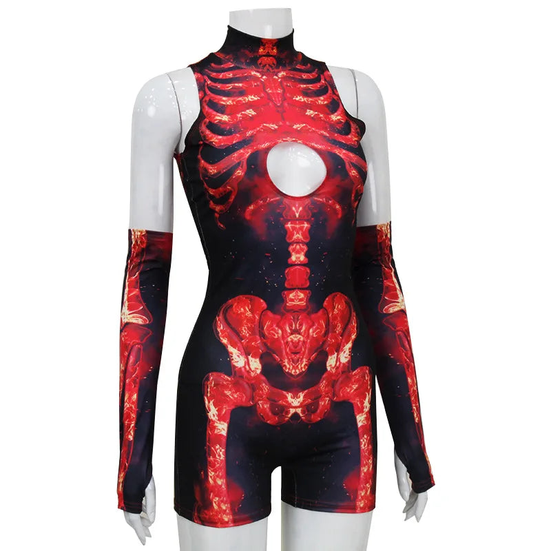 Hot Skeleton Rave Romper