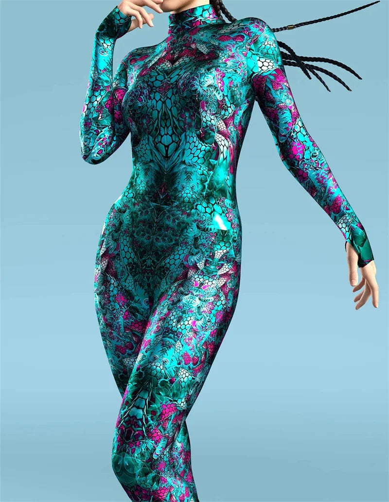 Python-Prism Full-Body Rave Bodysuit