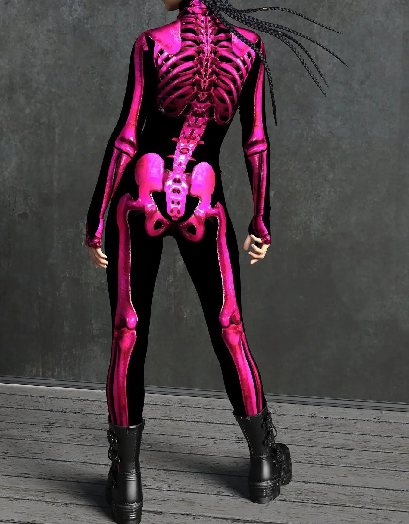 Colorful Skeleton Full-Body Rave Bodysuit