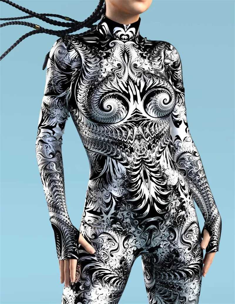 Fractal-Fabrics Full-Body Rave Bodysuit 