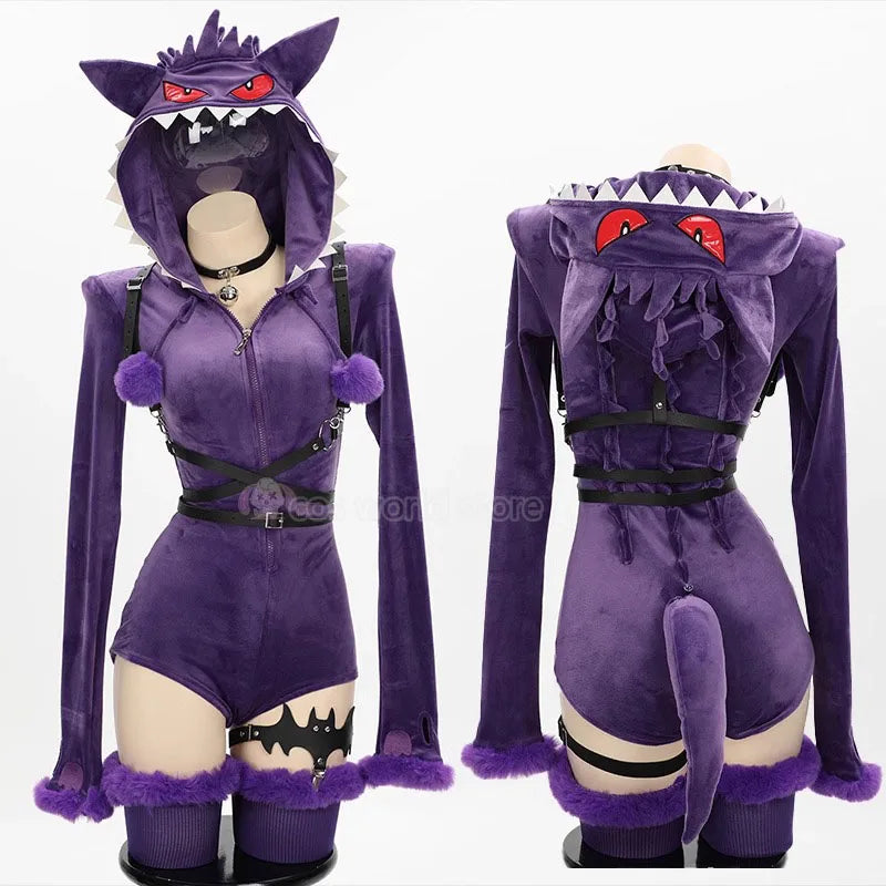 Gengar Plush Hooded Rave Romper 