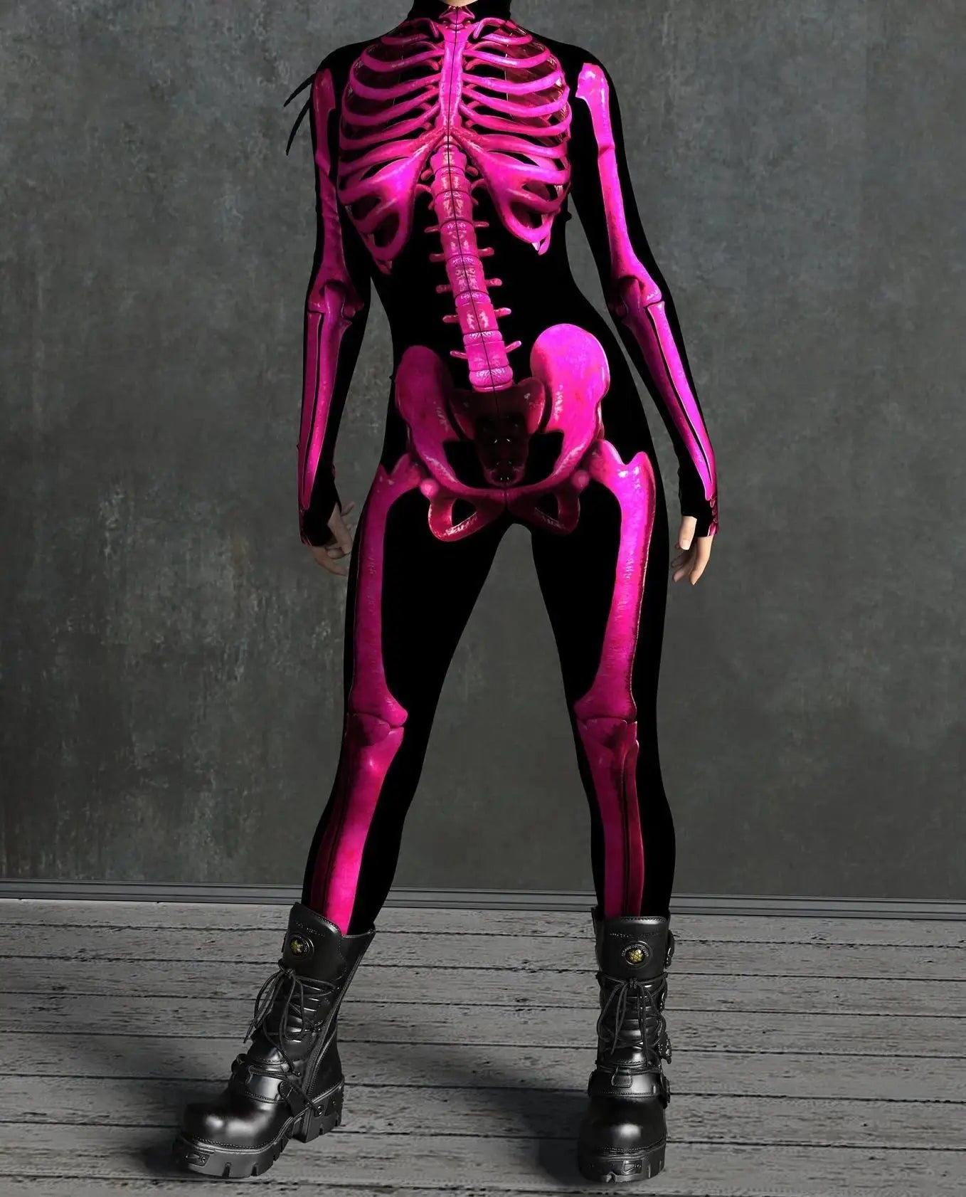 Colorful Skeleton Full-Body Rave Bodysuit