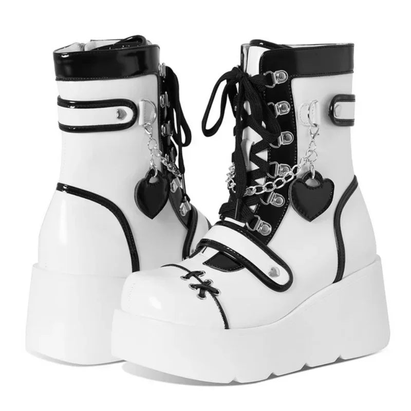 Platform lace up Rave Boots