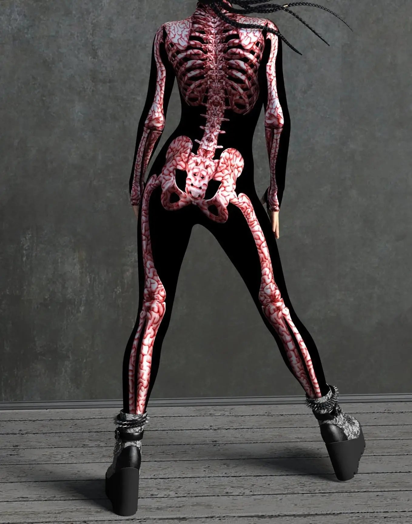 Colorful Skeleton Full-Body Rave Bodysuit