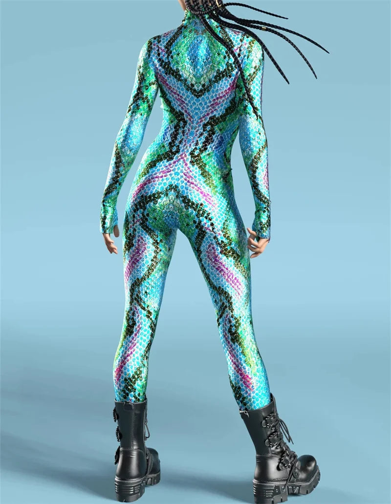 Viper-Vogue Full-Body Rave Bodysuit