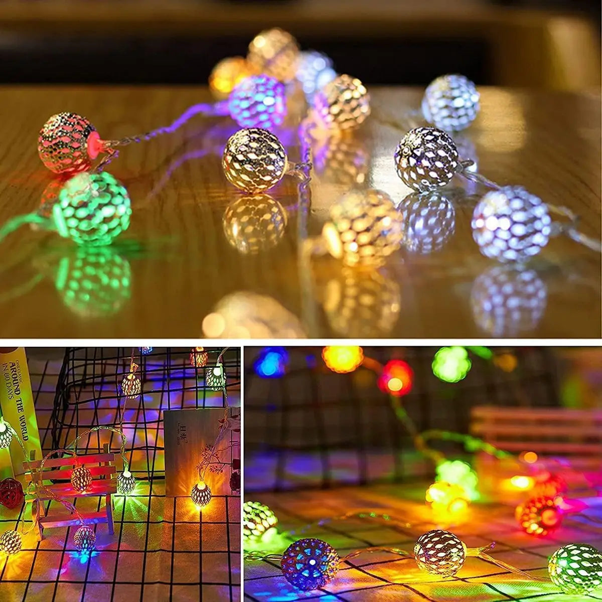 1pc LED Moroccan Fairy Lights Battery Operated