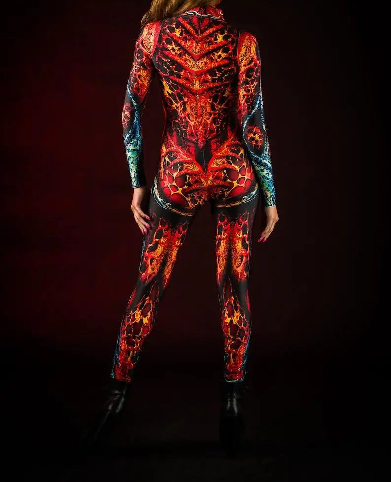 Sunlit-Siren Full-Body Rave Bodysuit