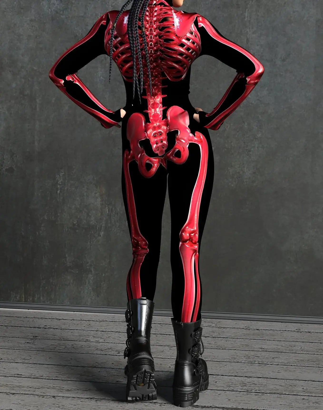 Colorful Skeleton Full-Body Rave Bodysuit