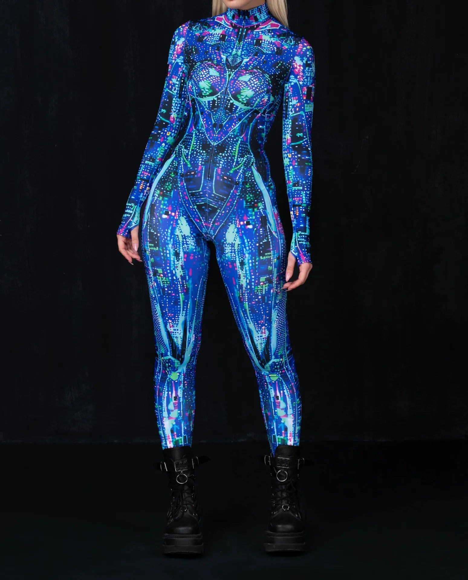 Tech Tide Full-Body Rave Bodysuit