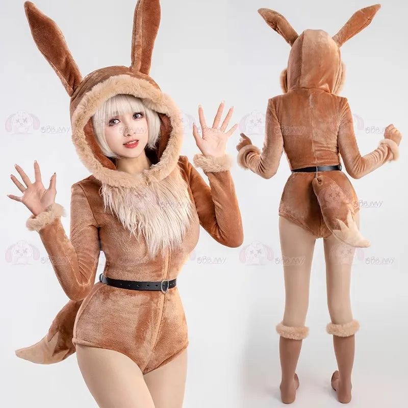 Eevee Plush Hooded Rave Romper