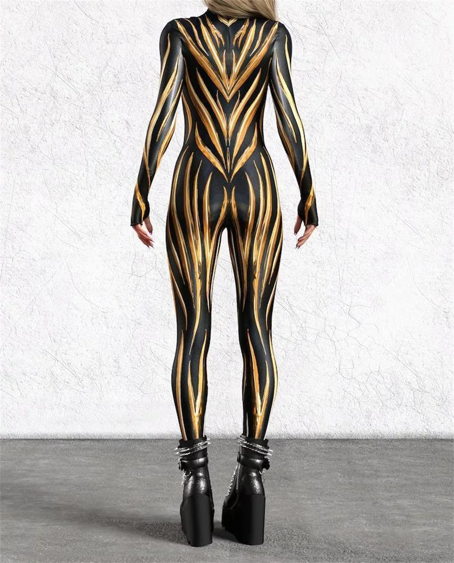 Opulent-Oracle Full-Body Rave Bodysuit