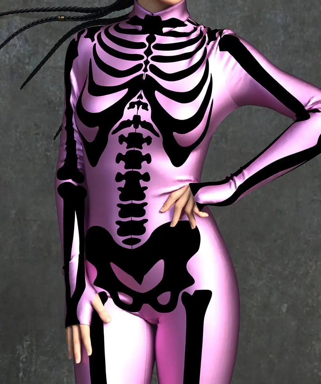 Colorful Skeleton Full-Body Rave Bodysuit