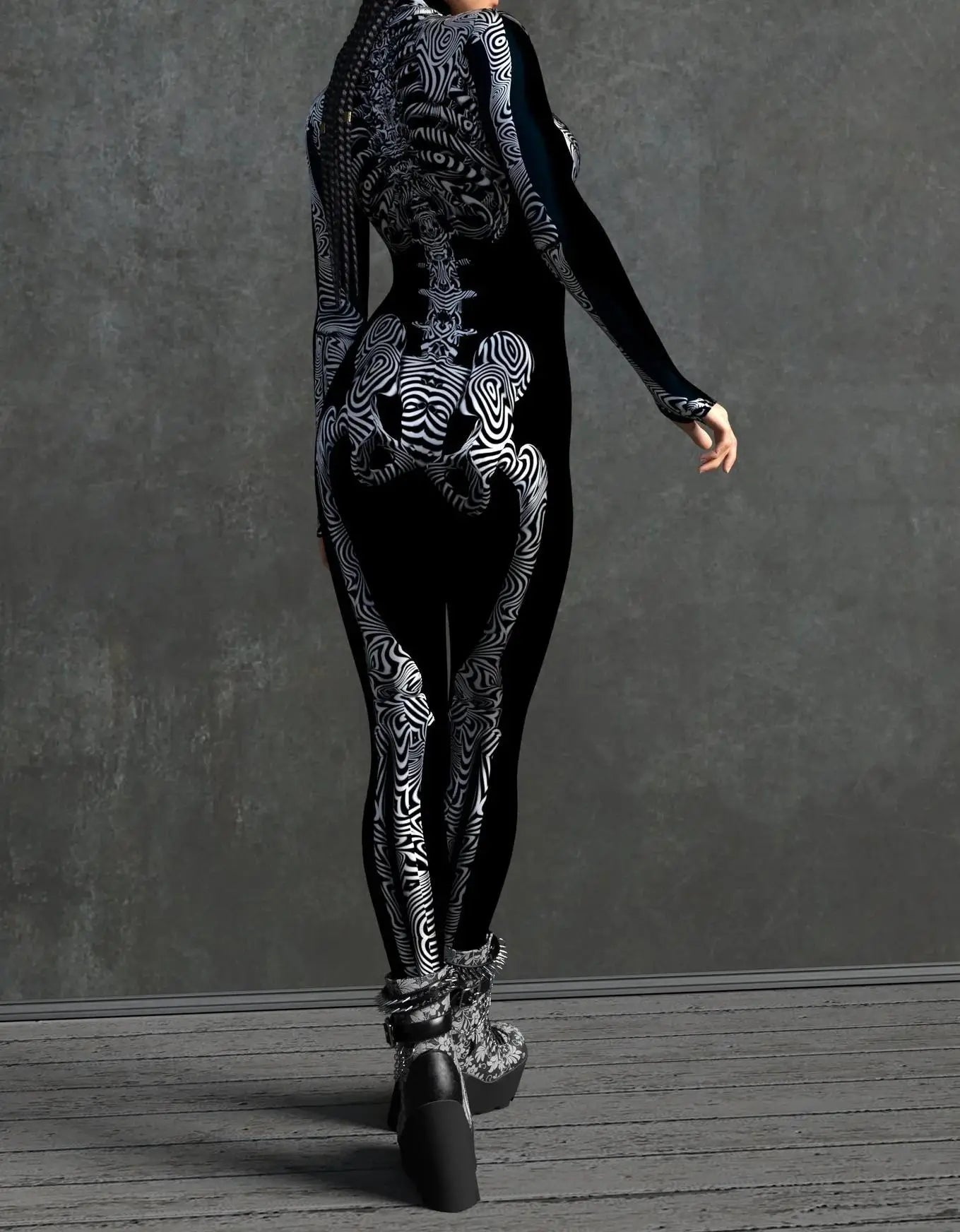 Colorful Skeleton Full-Body Rave Bodysuit