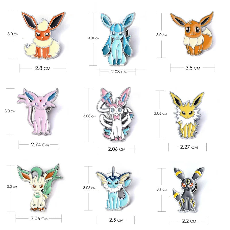 Eevee Family Enamel Pins