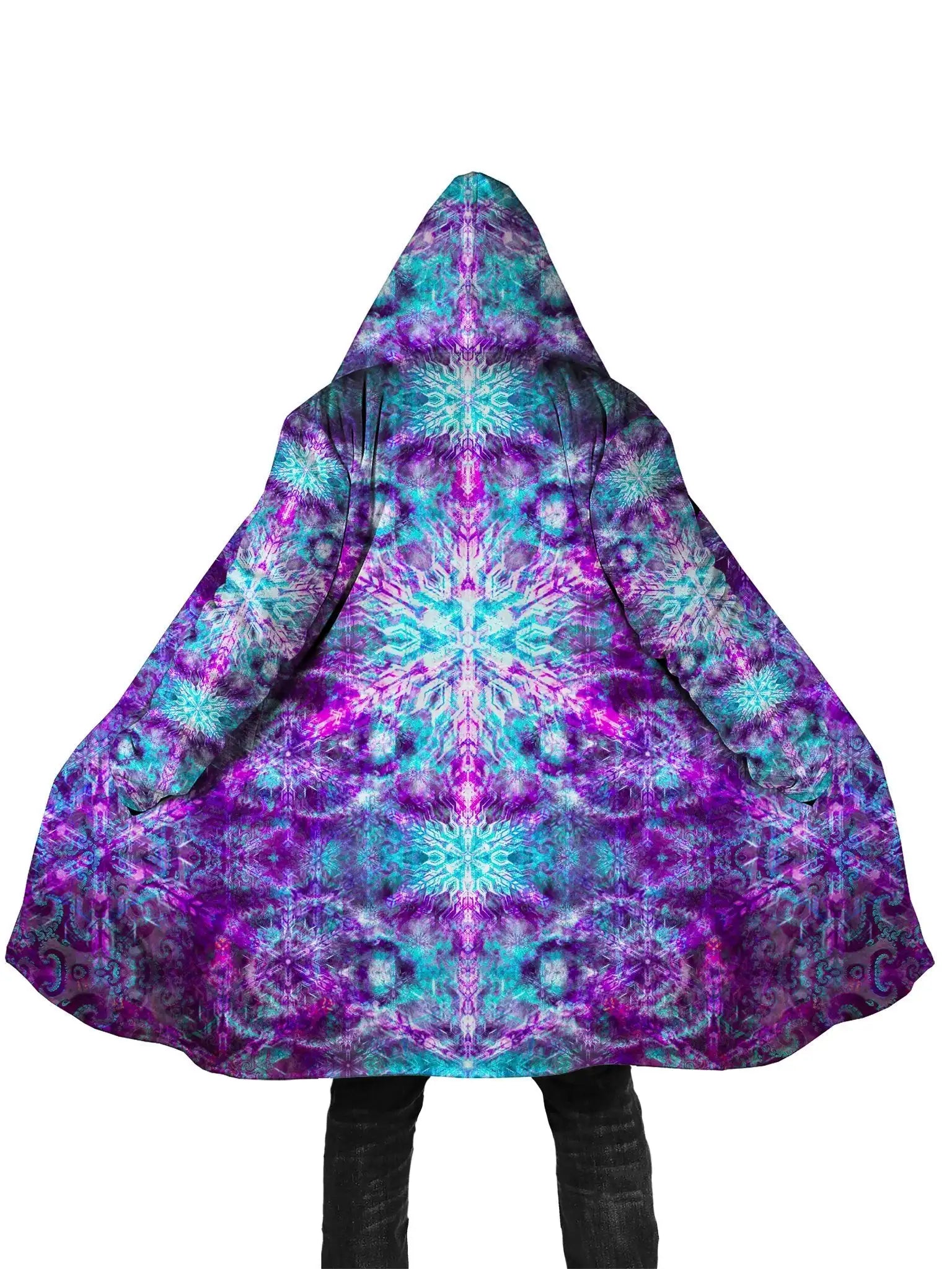 Psychedelic hooded Fleece Lined Cloak